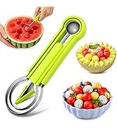 Suuker 4 in 1 Melon Baller Scoop Set, Stainless Steel Fruit Cutters Shapes, Watermelon Scooper an...