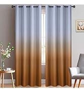 Yakamok 96 Inch Long Ombre Curtains,Thermal Insulated Greyish White to Burnt Orange Color Curtain...