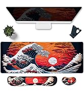 Hopipad Large Gaming Mouse Pad Waterproof + Mouse Wrist Rest + Keyboard Wrist Rest Set,Non-Slip R...
