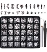 Canvalite 2900Pcs Clear Rhinestones for Nails, 18 Styles Multi Shape Nail Charms and Gems Shiny G...