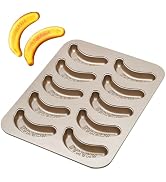 BSDLZCH 10 Cavity Banana Shape Cake Pan, Carbon Steel Banana Baking Pan Non-Stick Banana Cake Mol...
