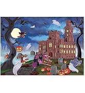 Motiloo Halloween 500 Piece Jigsaw Puzzle for Adults - Halloween Haunted Mansion Trick or Treater...