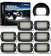 MICTUNING Q1 8 Pods Max Bright Pure White Rock Lights, IP68 Waterproof | 1000% Brighter 24 Light ...