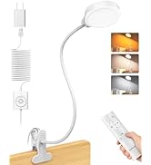 Glocusent 5W Reading Light for Bed, 36 LED Eye Caring Bed Lamp, 3 Colors & 5 Brightness Levels fo...