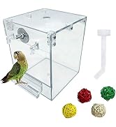 PINVNBY Acrylic Parrot Bath Box,Bird No-Leakage Bathtub for Cage Hanging Tube Shower Box Cages Ac...