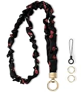 WEESMILE Stretchy Scrunchie Lanyard for ID Badges – Cute Neck Lanyard for Keys | Retractable Keyc...