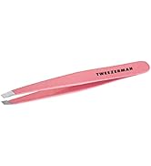 Tweezerman Exclusive Tea Rose Slant Tweezer - Hair Removal Tweezers, Stainless Steel