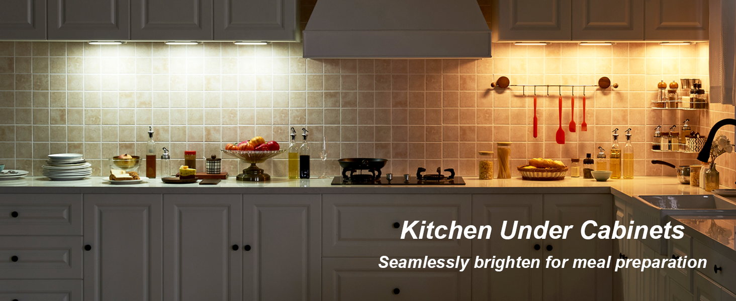 Kitchen Under Cabinets Seamlessly brighten for meal preparation