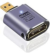 Poyiccot Micro HDMI to Standard HDMI Adapter, 8K Micro HDMI to HDMI Adapter, Micro HDMI Male to H...