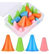 20 PCS Knitting Needles Point Protectors/Stoppers with Plastic Box, Multi-Colored 2 Sizes(10 PCS ...