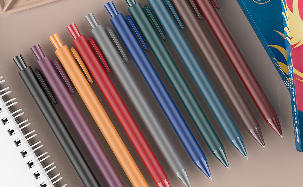 vintage colored gel ink pens