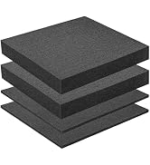 weyleity 4 Pack Polyurethane Foam Sheet 12 x 12 x 2 Inch + 12 x 12 x 0.4 Inch | 2 Sizes of Pre Cu...