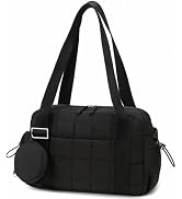 CAMTOP Mini Gym Bag for Women, Small Gym Tote Bag Puffy Quilted Sports Duffel Bag with Wet Compar...