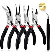 URSKYTOUS 4Pcs Jewelry Pliers Set Jewelry Making Pliers Tools Kit Include Jewelry Making Needle N...
