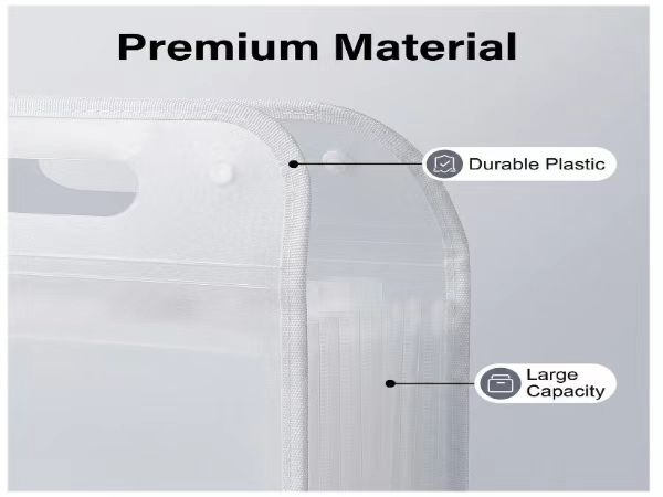 Clear vertical expanding file folder