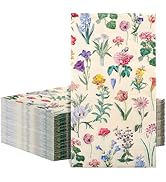 NatNarr 60 Pcs Floral Napkins, 2-Ply Vintage Wildflower Napkins Watercolor Floral Hand Towels for...