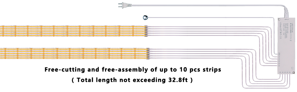 12V COB LED Under Cabinet Strip Lighting Kit 32.8ft, 6000K Cool White Cuttable LED Tape Lights