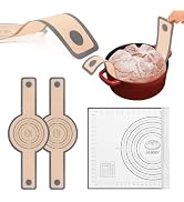 Jeasor 3 PCS Silicone Baking Mat Set, Silicone Bread Sling for Dutch Oven, Reusable Sourdough Bre...