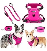 EPETKO Dog Harness and Leash Set, Study Oxford Fabric, Reflective Strips Design, No Choke Dog Har...