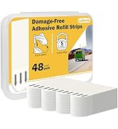 LuBanSir 48Pack Refill Adhesive Strips, No Tools Removable Double Refill Strips, Damage Free Wall...