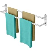 Double Towel Bar 32 Inch, Towel Rack for Bathroom, Wall Mount Bathroom Towel Holder, Stainless St...