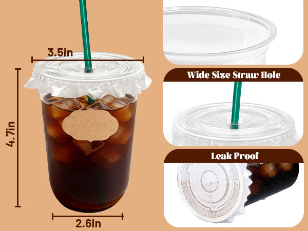plastic cups with lids and straws
