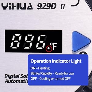 showcasing the temperature stabilization indicator for the 929D-II