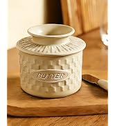 AUOON Silicone Butter Crock with Lid for Countertop - French Butter Dish, Keeps Butter Soft & Fre...