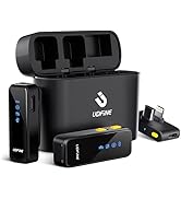 UDFINE Wireless Lavalier Microphone with Charging Case, Dual Lapel Mics for iPhone Android iPad L...