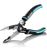 DURATECH 5-in-1 Wire Stripper, 8" Wire Stripper and Crimping Tool, Premium CR-V Construction, Nee...