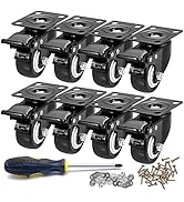 CLOATFET Heavy Duty Locking Caster Wheels with Brake, Non-Marking Swivel Casters Set for Cart & F...