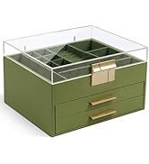 KAMIER Jewelry Boxes for Women Girls - 3 Layer Jewelry Holder Organizer Box with Glass Lid - Gift...