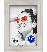 5x7 Picture Frames Made of Solid Wood High Definition Glass for Table Top Display and Wall Mounti...
