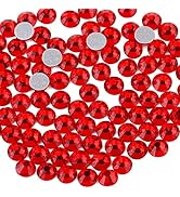 beadsland 1440 Piece Flat Back Crystal Rhinestones Round Gems,1.3mm-6.5mm,Light Siam(SS16(3.8-4.0...