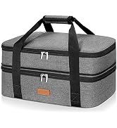 LHZK Double Decker Insulated Casserole Carrier for Hot or Cold Food, Expandable Hot Food Carrier,...
