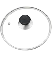 Glass Lid for Frying Pan 8 Inch Tempered Glass Pot Lid Cover with Stainless Steel Rim for 8 Inch ...