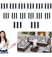 VEGNIC Outdoor Cushion Slipcovers, Patio Cushion Covers Replacement with Ties and Zipper, Waterpr...