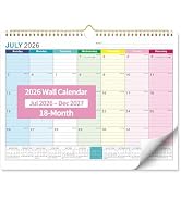 Ougesi Wall Calendar 2026-2027, 18 Month Academic Calendar Wall from July 2026 to December 2027, ...