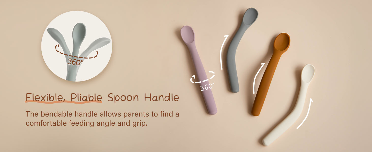 Silicone Baby Spoons Toddler Spoons for Self Feeding 6 Months