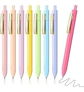 Piochoo Pens Ballpoint,8Pcs Black Ink Retractable Pen,0.7mm Medium Point Cute Pens for Women Nurs...