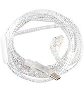 keephifi 3.9ft C03 USB-C Balanced IEM Cable with Mic | 4N Silver-Plated OFC Headphone Cable Earbu...