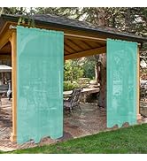 SpaceDresser Waterproof Outdoor Sheer Curtains for Patio - 2 Panels Rod Pocket Indoor Voile Sheer...