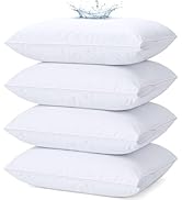 Beddora 4 Pack Pillow Protectors Queen Size – Waterproof Zippered Pillow Case Covers, Bed Bug & D...