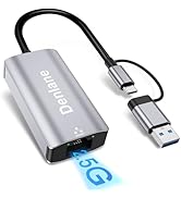 Denlane USB C to Ethernet Adapter 2.5Gbps, USB 3.0 to Ethernet Adapter 2-in-1, ethernet to USB-A ...