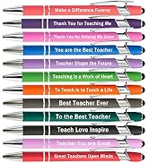 PASISIBICK 12 Pieces Greeting Teacher Ballpoint Pens with Stylus Tip, Thanks Teacher Touch Pens w...