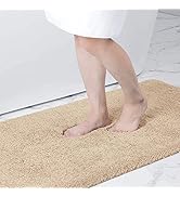 Buganda Microfiber Bathroom Rugs (24 x 16, Beige) Shaggy Soft and Absorbent, Non Slip, Thick Plus...