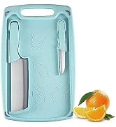 Green Cutting Boards for Kitchen Dishwasher Safe, Plastic Cutting Boards Non-Slip, Camping Paring...