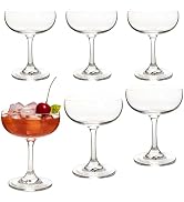 7 oz Crystal Coupe Glasses, Set of 6, Champagne Glass Set, Classic Cocktail Glass, Drinking Glass...