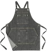 ARBINSON Denim Apron with Pockets for Hairstylist Gardening Craftsmen Barista,Jean Apron for Wome...
