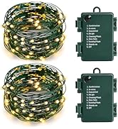 MASHANG Christmas Lights Battery String Lights 33FT 100 Micro LEDs Starry Lights Fairy Lights Fir...